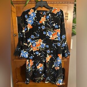 Lulus black floral dress size medium